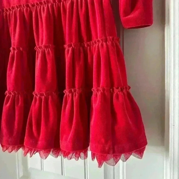 Hanna Andersson Red Velour Tulle Holiday Twirl Dress Size 140 / 10 - Picture 3 of 4